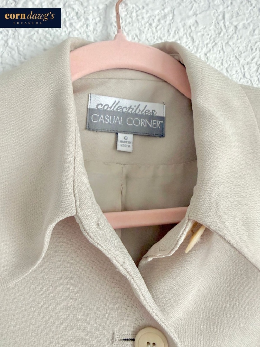 Vintage Collectibles by Casual Corner Elegant Jacket Beige - Size 6 - Picture 5 of 13